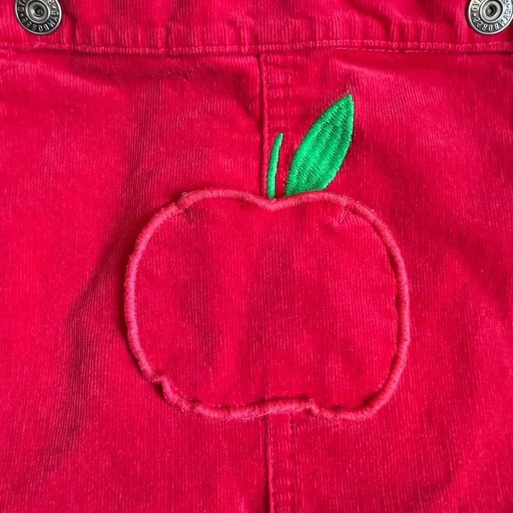 Gymboree Girls red Apple Corduroy‎ Skirtall dress jumper Teacher's Favorite 10